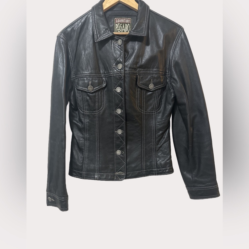 Adventure Pegabo Women's Classic Black Leather Jacket